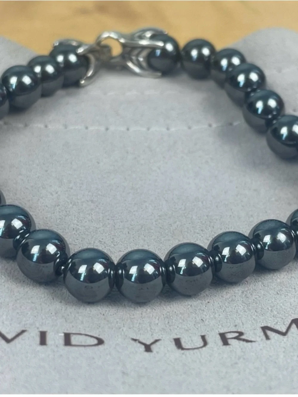 Authentic David Yurman Men’s Beaded Bracelet Hematite 8